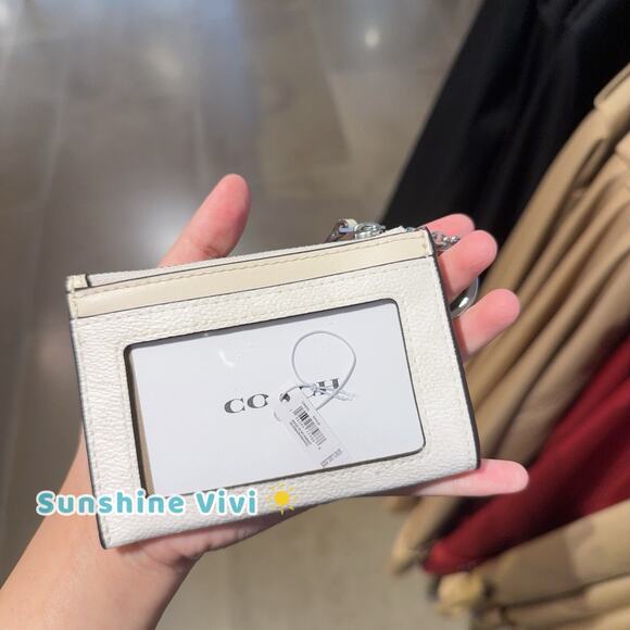 NWT Coach Mini Skinny ID Case CW870 Signature Canvas Silver - Picture 3 of 6